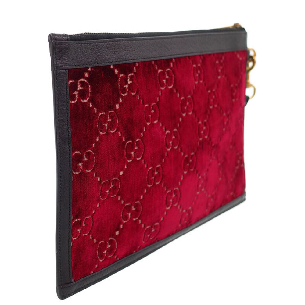 Gucci Bag Velvet Red GG Clutch